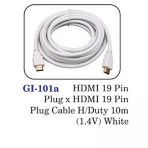 Hdmi 19 Pin Plug X Hdmi 19 Pin Plug Cable H/duty 10m (1.4v) White