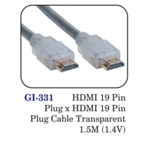 Hdmi 19 Pin Plug X Hdmi 19 Pin Plug Cable Transparent 1.5m (1.4v)