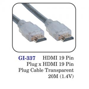 Hdmi 19 Pin Plug X Hdmi 19 Pin Plug Cable Transparent 20m (1.4v)
