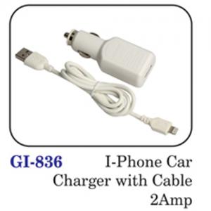 I - Phone Car Charger With Cable 2amp