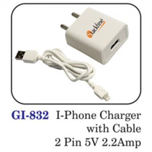I - Phone Charger With Cable 2 Pin 5v 2.2 Amp