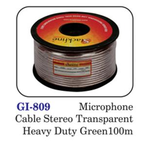 Microphone Cable Stereo Transparent Heavy Duty Green 100m
