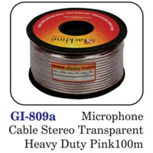 Microphone Cable Stereo Transparent Heavy Duty Pink 100m