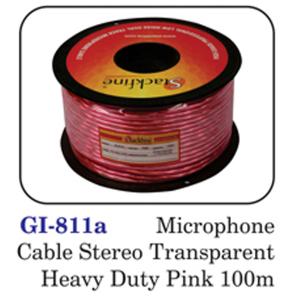 Microphone Cable Stereo Transparent Heavy Duty Pink 100m