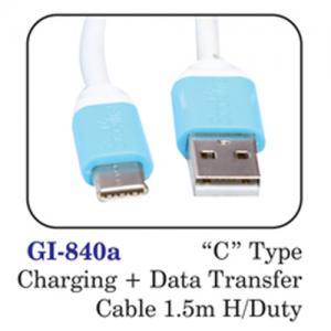 "c" Type Charging + Data Transfer Cable 1.5m H/duty