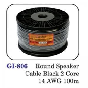 Round Speaker Cable Black 2 Core 14 Awg  100m