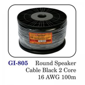Round Speaker Cable Black 2 Core 16 Awg  100m