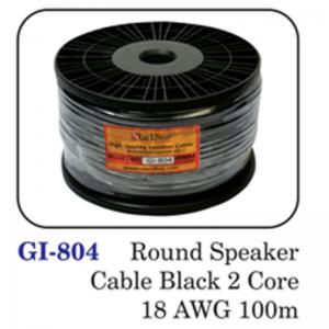 Round Speaker Cable Black 2 Core 18 Awg  100m